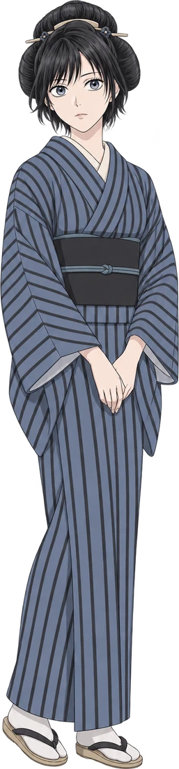 AI-generated fan illustration of Hatsune, standing in full.