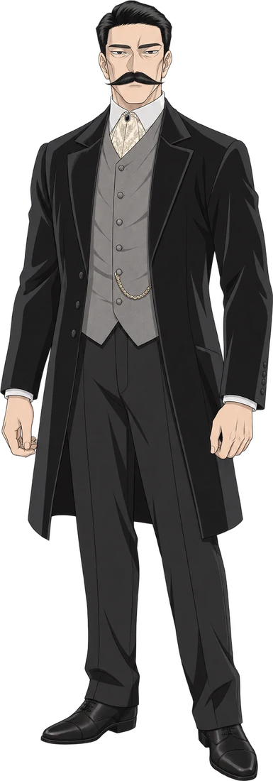 AI-generated fan illustration of Ryunosuke Okumura, standing in full.