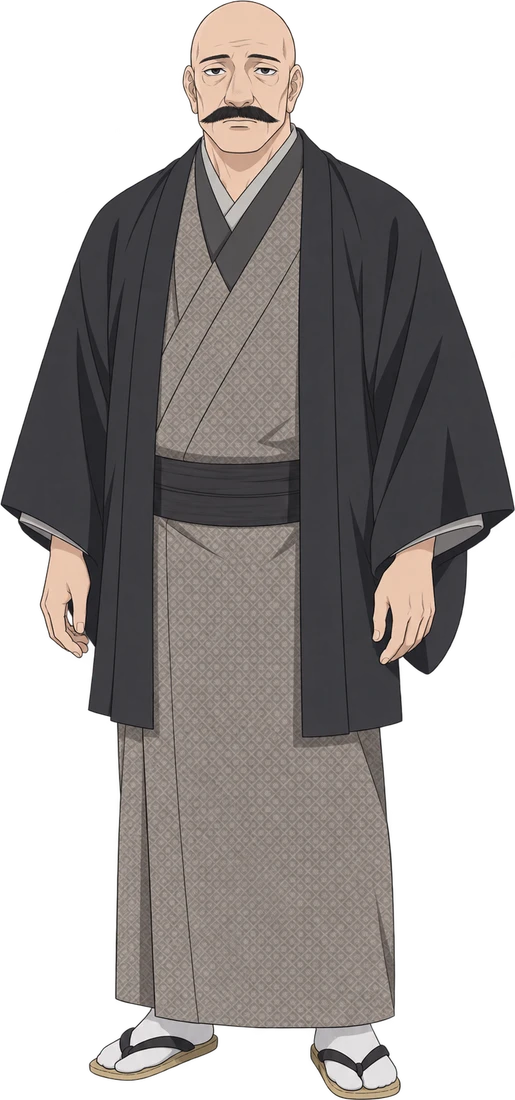 AI-generated fan illustration of Yanagida, standing in full.