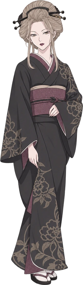 AI-generated fan illustration of Yukari, standing in full.